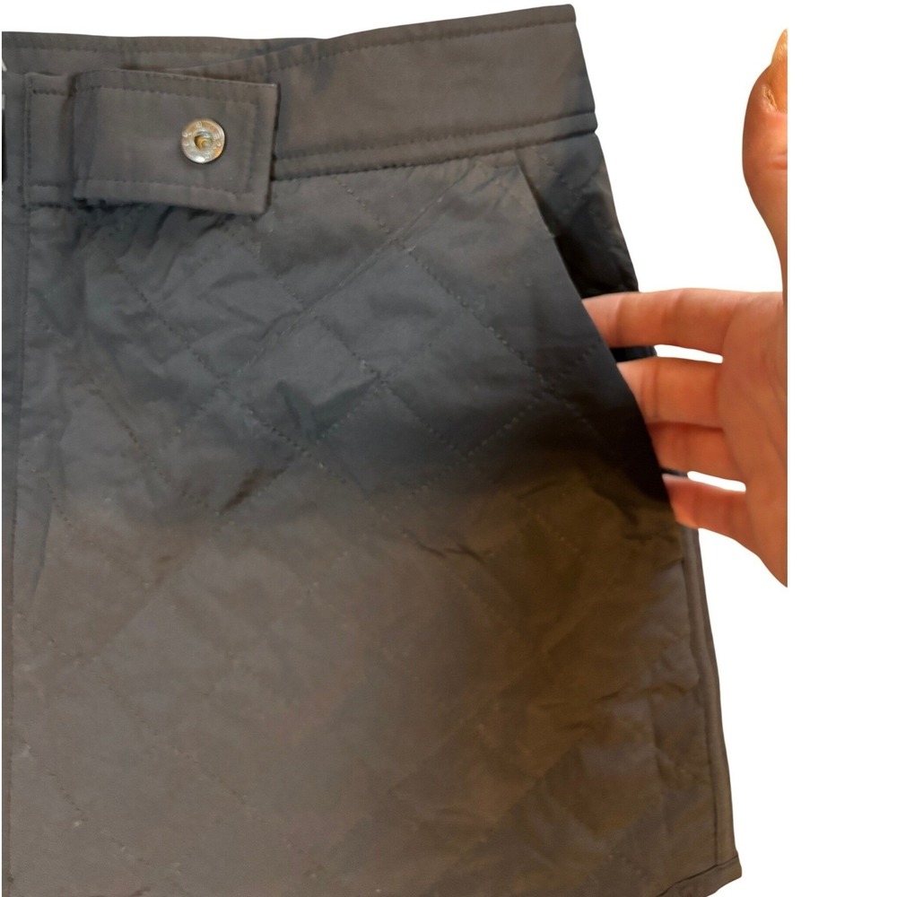 Athleta Toasty Buns Insulated Skirt Women 8 Black Good Quilted Mini Zipper Front - Picture 6 of 6